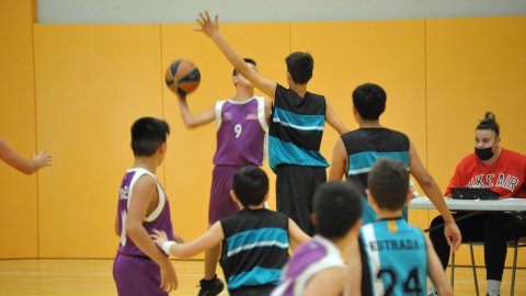 Marc Gordillo al partit de bàsquet infantil Vilassar de Mar-ASME. Vilassar de Mar. 31 d'octubre de 2021