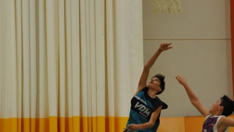 Marc Gordillo al partit de bàsquet infantil Vilassar de Mar-ASME. Vilassar de Mar. 31 d'octubre de 2021