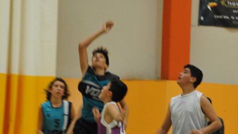 Marc Gordillo al partit de bàsquet infantil Vilassar de Mar-ASME. Vilassar de Mar. 31 d'octubre de 2021