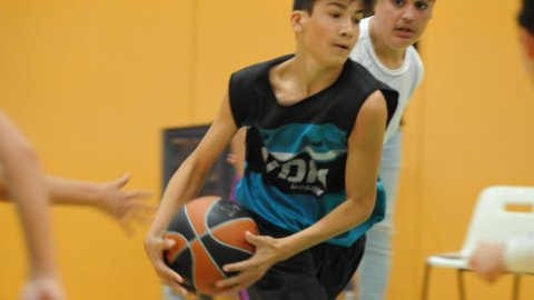 Marc Gordillo al partit de bàsquet infantil Vilassar de Mar-ASME. Vilassar de Mar. 31 d'octubre de 2021