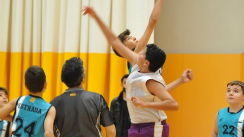 Marc Gordillo al partit de bàsquet infantil Vilassar de Mar-ASME. Vilassar de Mar. 31 d'octubre de 2021