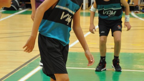 Marc Gordillo al partit de bàsquet infantil Vilassar de Mar-ASME. Vilassar de Mar. 31 d'octubre de 2021