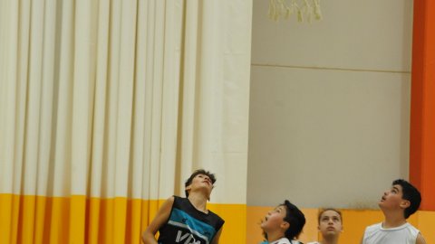 Marc Gordillo al partit de bàsquet infantil Vilassar de Mar-ASME. Vilassar de Mar. 31 d'octubre de 2021