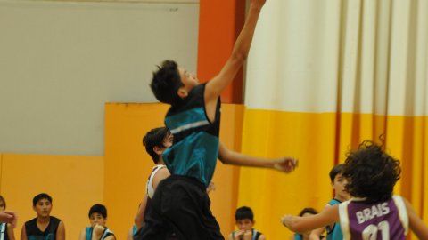 Marc Gordillo al partit de bàsquet infantil Vilassar de Mar-ASME. Vilassar de Mar. 31 d'octubre de 2021