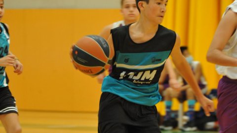 Marc Gordillo al partit de bàsquet infantil Vilassar de Mar-ASME. Vilassar de Mar. 31 d'octubre de 2021