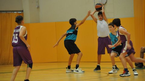 Marc Gordillo al partit de bàsquet infantil Vilassar de Mar-ASME. Vilassar de Mar. 31 d'octubre de 2021