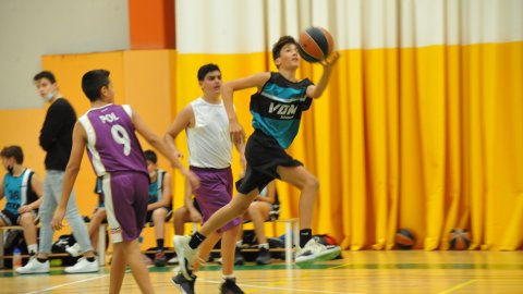 Marc Gordillo al partit de bàsquet infantil Vilassar de Mar-ASME. Vilassar de Mar. 31 d'octubre de 2021