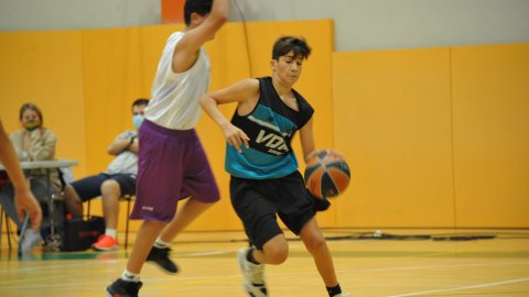 Marc Gordillo al partit de bàsquet infantil Vilassar de Mar-ASME. Vilassar de Mar. 31 d'octubre de 2021
