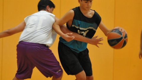 Marc Gordillo al partit de bàsquet infantil Vilassar de Mar-ASME. Vilassar de Mar. 31 d'octubre de 2021