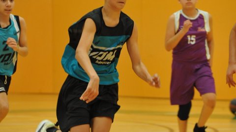 Marc Gordillo al partit de bàsquet infantil Vilassar de Mar-ASME. Vilassar de Mar. 31 d'octubre de 2021