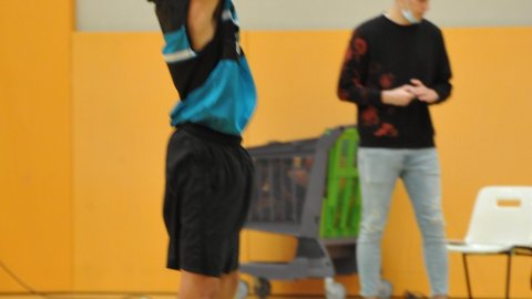 Marc Gordillo al partit de bàsquet infantil Vilassar de Mar-ASME. Vilassar de Mar. 31 d'octubre de 2021