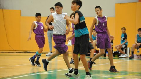 Marc Gordillo al partit de bàsquet infantil Vilassar de Mar-ASME. Vilassar de Mar. 31 d'octubre de 2021