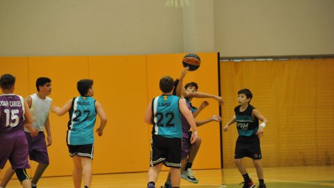 Marc Gordillo al partit de bàsquet infantil Vilassar de Mar-ASME. Vilassar de Mar. 31 d'octubre de 2021