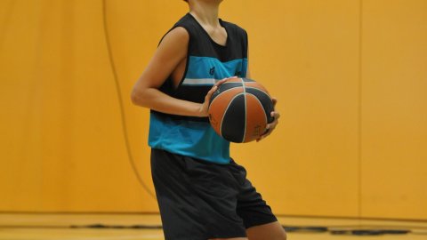 Marc Gordillo al partit de bàsquet infantil Vilassar de Mar-ASME. Vilassar de Mar. 31 d'octubre de 2021