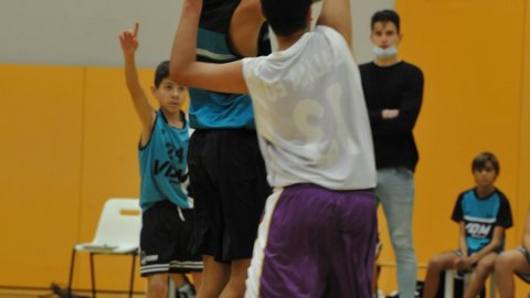 Marc Gordillo al partit de bàsquet infantil Vilassar de Mar-ASME. Vilassar de Mar. 31 d'octubre de 2021