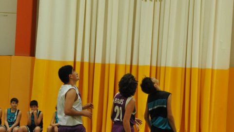 Marc Gordillo al partit de bàsquet infantil Vilassar de Mar-ASME. Vilassar de Mar. 31 d'octubre de 2021