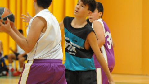 Marc Gordillo al partit de bàsquet infantil Vilassar de Mar-ASME. Vilassar de Mar. 31 d'octubre de 2021