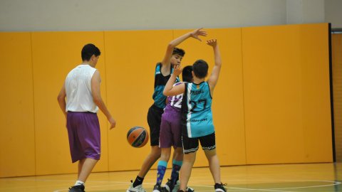 Marc Gordillo al partit de bàsquet infantil Vilassar de Mar-ASME. Vilassar de Mar. 31 d'octubre de 2021