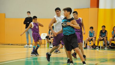 Marc Gordillo al partit de bàsquet infantil Vilassar de Mar-ASME. Vilassar de Mar. 31 d'octubre de 2021