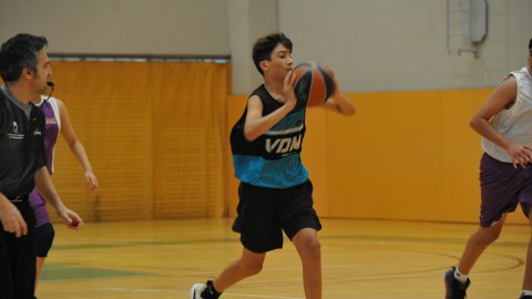 Marc Gordillo al partit de bàsquet infantil Vilassar de Mar-ASME. Vilassar de Mar. 31 d'octubre de 2021