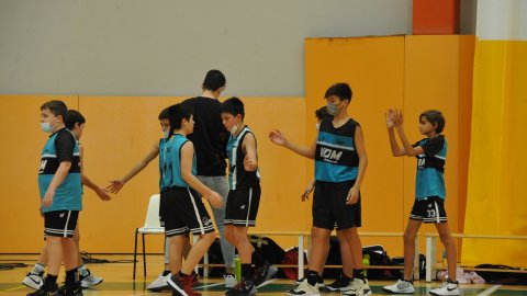 Marc Gordillo al partit de bàsquet infantil Vilassar de Mar-ASME. Vilassar de Mar. 31 d'octubre de 2021