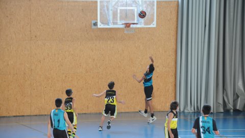 Marc Gordillo al partit de bàsquet infantil Vilanova del Vallès-Vilassar de Mar. Vilanova del Vallès. 13 de novembre de 2021