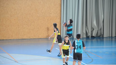 Marc Gordillo al partit de bàsquet infantil Vilanova del Vallès-Vilassar de Mar. Vilanova del Vallès. 13 de novembre de 2021