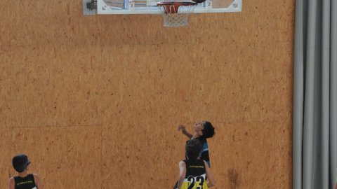 Marc Gordillo al partit de bàsquet infantil Vilanova del Vallès-Vilassar de Mar. Vilanova del Vallès. 13 de novembre de 2021