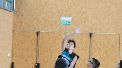 Marc Gordillo al partit de bàsquet infantil Vilanova del Vallès-Vilassar de Mar. Vilanova del Vallès. 13 de novembre de 2021
