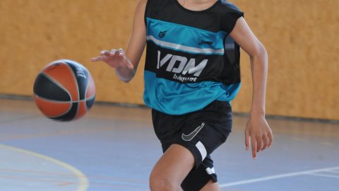 Marc Gordillo al partit de bàsquet infantil Vilanova del Vallès-Vilassar de Mar. Vilanova del Vallès. 13 de novembre de 2021