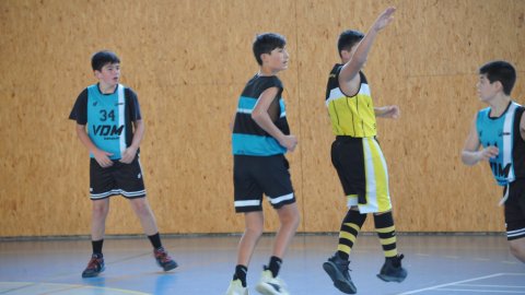 Marc Gordillo al partit de bàsquet infantil Vilanova del Vallès-Vilassar de Mar. Vilanova del Vallès. 13 de novembre de 2021