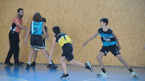 Marc Gordillo al partit de bàsquet infantil Vilanova del Vallès-Vilassar de Mar. Vilanova del Vallès. 13 de novembre de 2021