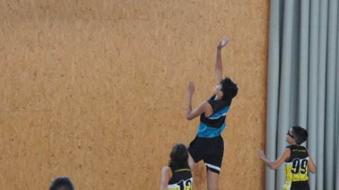 Marc Gordillo al partit de bàsquet infantil Vilanova del Vallès-Vilassar de Mar. Vilanova del Vallès. 13 de novembre de 2021