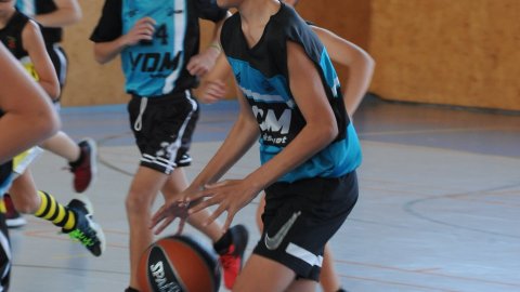 Marc Gordillo al partit de bàsquet infantil Vilanova del Vallès-Vilassar de Mar. Vilanova del Vallès. 13 de novembre de 2021