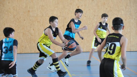 Marc Gordillo al partit de bàsquet infantil Vilanova del Vallès-Vilassar de Mar. Vilanova del Vallès. 13 de novembre de 2021