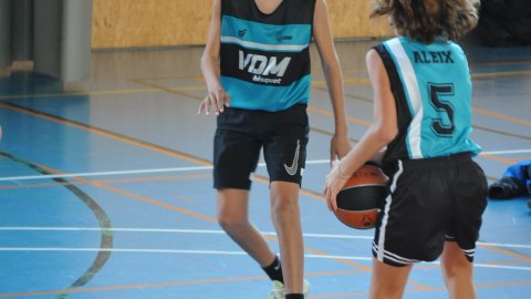 Marc Gordillo al partit de bàsquet infantil Vilanova del Vallès-Vilassar de Mar. Vilanova del Vallès. 13 de novembre de 2021
