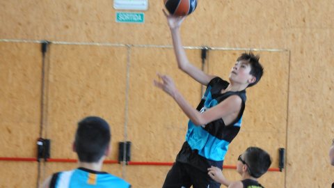 Marc Gordillo al partit de bàsquet infantil Vilanova del Vallès-Vilassar de Mar. Vilanova del Vallès. 13 de novembre de 2021