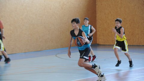 Marc Gordillo al partit de bàsquet infantil Vilanova del Vallès-Vilassar de Mar. Vilanova del Vallès. 13 de novembre de 2021