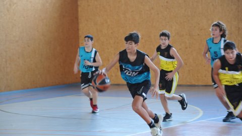Marc Gordillo al partit de bàsquet infantil Vilanova del Vallès-Vilassar de Mar. Vilanova del Vallès. 13 de novembre de 2021
