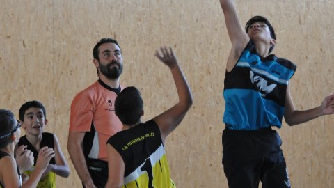 Marc Gordillo al partit de bàsquet infantil Vilanova del Vallès-Vilassar de Mar. Vilanova del Vallès. 13 de novembre de 2021
