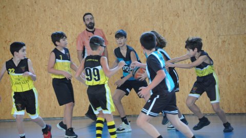 Marc Gordillo al partit de bàsquet infantil Vilanova del Vallès-Vilassar de Mar. Vilanova del Vallès. 13 de novembre de 2021