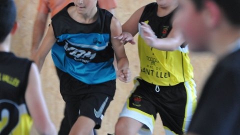 Marc Gordillo al partit de bàsquet infantil Vilanova del Vallès-Vilassar de Mar. Vilanova del Vallès. 13 de novembre de 2021