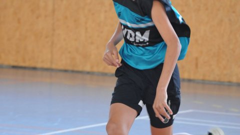 Marc Gordillo al partit de bàsquet infantil Vilanova del Vallès-Vilassar de Mar. Vilanova del Vallès. 13 de novembre de 2021