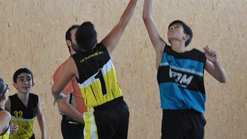 Marc Gordillo al partit de bàsquet infantil Vilanova del Vallès-Vilassar de Mar. Vilanova del Vallès. 13 de novembre de 2021