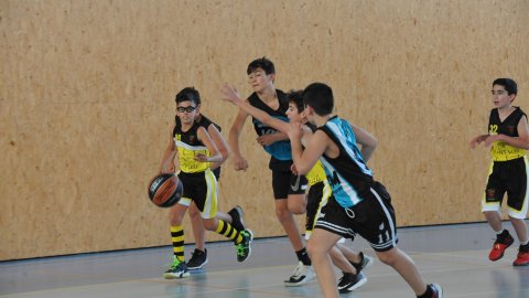 Marc Gordillo al partit de bàsquet infantil Vilanova del Vallès-Vilassar de Mar. Vilanova del Vallès. 13 de novembre de 2021