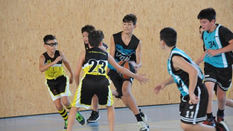Marc Gordillo al partit de bàsquet infantil Vilanova del Vallès-Vilassar de Mar. Vilanova del Vallès. 13 de novembre de 2021