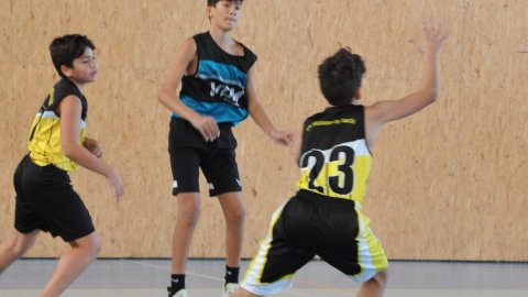 Marc Gordillo al partit de bàsquet infantil Vilanova del Vallès-Vilassar de Mar. Vilanova del Vallès. 13 de novembre de 2021
