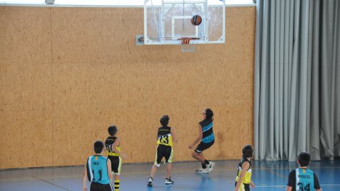 Marc Gordillo al partit de bàsquet infantil Vilanova del Vallès-Vilassar de Mar. Vilanova del Vallès. 13 de novembre de 2021