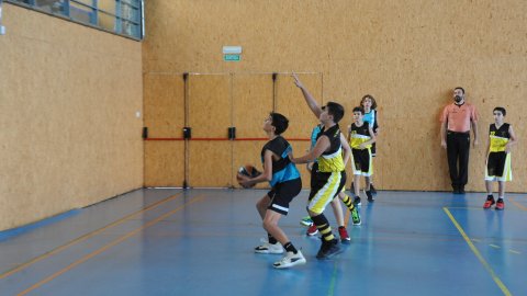 Marc Gordillo al partit de bàsquet infantil Vilanova del Vallès-Vilassar de Mar. Vilanova del Vallès. 13 de novembre de 2021