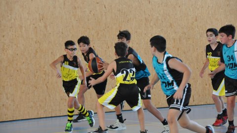 Marc Gordillo al partit de bàsquet infantil Vilanova del Vallès-Vilassar de Mar. Vilanova del Vallès. 13 de novembre de 2021